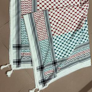 2024 Wholesale Yashmagh Hot Sale Digital Printing Kufiya Hijab 128*128cm Plaid Square Tassel Muslim Head <b>Scarf</b> for Men - Product Image 6