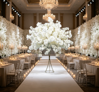 Boule de fleurs artificielles hautement réalistes (fleurs de cerisier et de lotus) pour décoration de mariage, allée de salle de réception, centre de table et fête