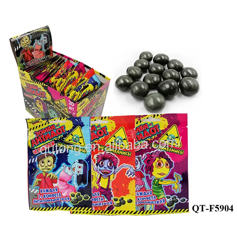 15g Black Mystery Chewy Candy Bites ,Spicy Sour Confectionery Candy, QT-F5904 -QUTONG