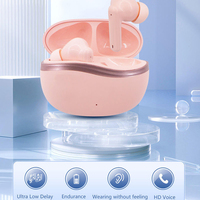 Earbud Mini nirkabel, Headset Beatsss TWS Headphone In-Ear dengan olahraga nyaman lari musik