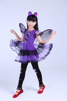 Costumes de chauve-souris violets avec aile Costume d'halloween Robe Halloween Cosplay Costumes Accessoires Ailes de chauve-souris et bandeau