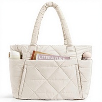 Sac fourre-tout en polyester pour femmes, matelassé, avec fermeture éclair et compartiments, grande taille pour les voyages, le travail, la salle de sport