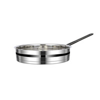 Nouvel ensemble de batterie de cuisine en acier inoxydable 11 pièces avec couvercles en verre à bords noirs, compatible avec les casseroles multi-usages