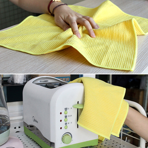 Venta al por mayor de microfibra personalizada Mini Waffle paño microfibra tejido TextureWaffle cocina plato toalla para secar y pulir - Product Image 5