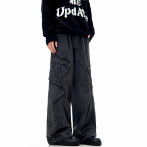 Prévente – Pantalon cargo large style américain, écologique, coupe ample vintage, coupe droite, décontracté, pour le printemps - Product Image 3