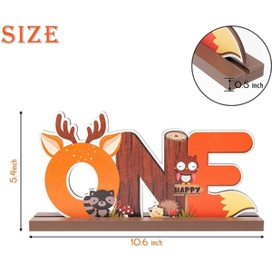 Décoration de table en bois avec lettres « <span class=keywords><strong>ANIMAUX</strong></span> DE LA FORÉTIERE », thème <span class=keywords><strong>animaux</strong></span> de la forêt, pour fête, accessoires <span class=keywords><strong>photo</strong></span> pour le 1er anniversaire de bébé - Product Image 3