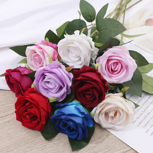 <span class=keywords><strong>Bouquet</strong></span> <span class=keywords><strong>de</strong></span> roses artificielles en velours à tige unique pour mariage, Saint-Valentin, décoration <span class=keywords><strong>de</strong></span> maison, fleurs artificielles en soie - Product Image 4