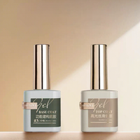 Kit de Gel Multifonctionnel Professionnel Ouboli à Base d'Eau, Vernis à Ongles Longue Durée et Fixateur, Couche de Base et de Finition LED, Facilement Dissolvable