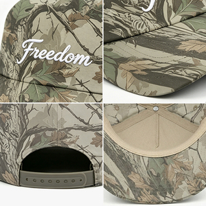 Gorra de Béisbol de Camuflaje con Estampado Completo para Caza al Aire Libre, con Logotipo Bordado Personalizado, 5 Paneles, Sin Estructura, con Hojas y Ramas, para Hombre, Fábrica BSCI - Product Image 3