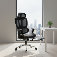 Chaise de bureau ergonomique moderne à dossier haut réglable, rotation à 360°, en maille, avec base en fer et cadre en plastique, pour la maison, le salon ou le bureau