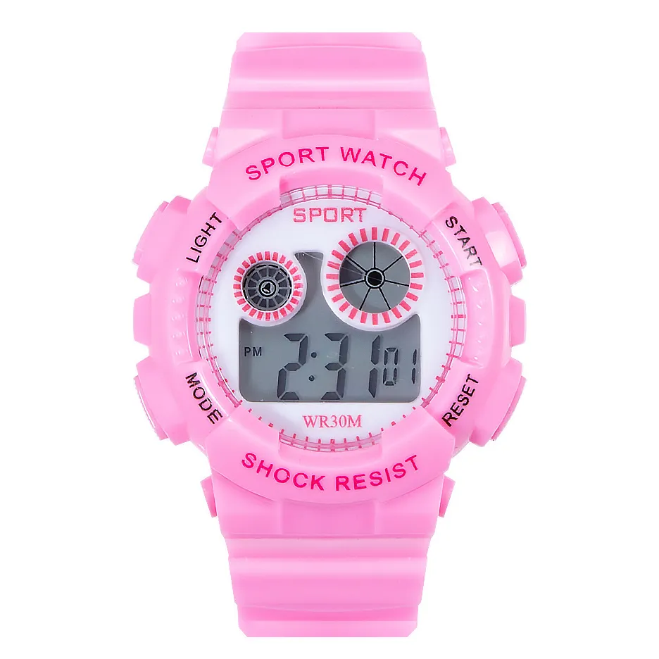 Waterproof Design Kids Watch Cute Pink Girl Digital Sports Led Watch Date Alarm Week Show Electronic Watch Children Clock reloj