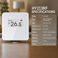 Thermostat sans fil WiFi RF HY213RF avec récepteur, contrôle par application Tuya Smart Life, 20A 110-230V, chauffage central hydronique