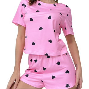 Conjunto de Ropa de Dormir para Mujer, Pijama de Algodón con Pantalones Largos, Transpirable, Alta Elasticidad, Cómodo para el Hogar - Product Image 1