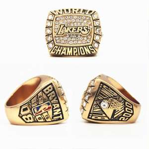 Ensemble de Six Bagues de Championnat des <span class=keywords><strong>Lakers</strong></span> de Los Angeles Commémorant la Retraite de <span class=keywords><strong>Kobe</strong></span> <span class=keywords><strong>Bryant</strong></span>, Bijoux en Alliage Plaqué Or Incrusté - Product Image 3