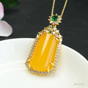 2026 Canary Stone Pendant Agate <strong>Lucky</strong> <strong>Jewelry</strong> Ornament Factory Wholesale Live Delivery S2102403 - Product Image 2