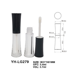 <b>Mini</b> 3.7ml Unique Pink Cap Transparent <b>Bottle</b> Streamline Empty Lip Gloss Tube Container Thick Wall Lipgloss Packaging <b>Bottle</b> - Product Image 2
