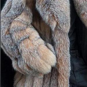 Cappotto Lungo in Pelliccia di Volpe di Alta Qualità per <span class=keywords><strong>Uomo</strong></span>, Stile Lussuoso a Righe Verticali, Maniche Intere in Pelliccia - Product Image 5