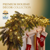 Weihnachtskranz und Grüner Schmuck, Dichte Zedern-Kiefer-Girlande mit Echter Haptik, Rankenblätter, Wandbehang Dekorationen, Ornament für den Weihnachtsbaum