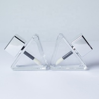 Rechargeable Triangle Transparent Brillant À Lèvres Tube ABS 5.5ml Huile À Lèvres Bâton Tube Cosmétique Maquillage Baume À Lèvres Brillant Conteneur