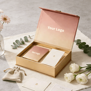 <b>Magnetic</b> Gift Wrap <b>Box</b> with Custom logo Recyclable Rigid and Foldable Packaging Boxes for Cosmetic with Instruction Manual - Product Image 1