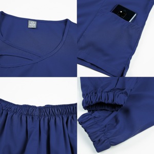 Women <b>Scrub</b> Set Short Sleeve Knitted Moisture Wicking Hospital Uniform Work <b>Clothes</b> For Medical Staff - Product Image 2