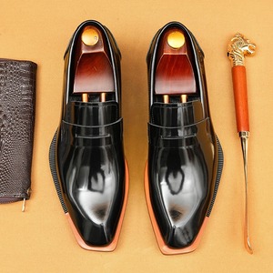 Mocasines de plataforma brillante de cuero genuino superventas para negocios, zapatos formales transpirables informales de estilo británico para Primavera/Verano - Product Image 4