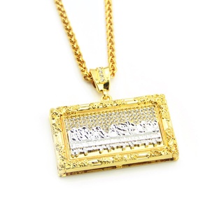 Collar de aleación estilo Hip Hop Franco con colgante rectangular de la Última Cena de Bling Cartel - Product Image 2