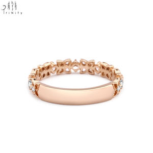 แหวนดีไซน์ผีเสื้อแบบโรแมนติกใหม่ แหวนทองคำแท้ 18K โรสโกลด์ ประดับเพชรแท้ครึ่งวง สำหรับสาวๆ ใส่ไปงานปาร์ตี้ - Product Image 4