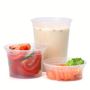 Vasos Desechables Transparentes de Polipropileno de Pared Simple con Tapas Herméticas a Prueba de Fugas, Libres de BPA, Aptos para Microondas, con Logotipo Personalizado para Almacenamiento de Alimentos para Llevar - Product Image 2