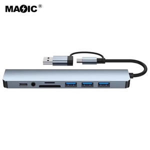 Lettore di Schede Multifunzione USB 3.0 Docking Station 8 in <span class=keywords><strong>2</strong></span> Hub USB C per Telefono Tablet e Laptop - Product Image 4