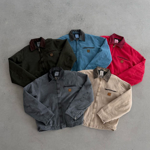Blouson bomber ample style japonais Detroit Workwear en toile américaine délavée à l'eau avec fermeture éclair pour l'automne - Product Image 2