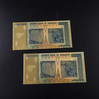 En gros, Modèles de cartes de collection de billets souvenirs en plastique personnalisables, avec feuille d'or 24 carats, représentant des billets Euro et du Zimbabwe