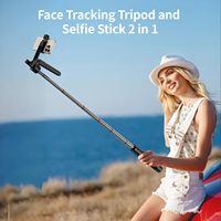 Trépied extensible avec suivi automatique du visage 360° °   Support de trépied pour téléphone avec capteur de mouvement et lumière rotative, 71 pouces, contrôle du visage et du corps via le téléphone