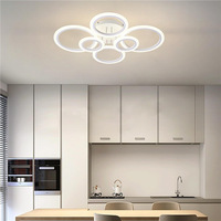 Moderne Anneau Led Plafonnier Télécommande Acrylique Plafonnier Salon Chambre Cuisine Maison Ronde Plafonniers
