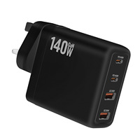 Adaptateur de chargeur USB multi-ports 140W 2A2C de haute qualité avec technologie GaN pour ordinateur portable, charge rapide, design pliable