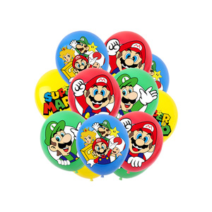 TS gran oferta 12 piezas embalaje dibujos animados <span class=keywords><strong>Mario</strong></span> globo de látex Feliz cumpleaños <span class=keywords><strong>Mario</strong></span> <span class=keywords><strong>Bros</strong></span> globo de látex conjunto para decoración de fiesta - Product Image 3