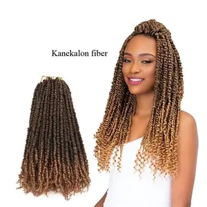 Kanekalon Private Label Passion Twist Pretwist Fiber Hair Custom Extensions Braids Crochet Braid Hair 18inches Accepted