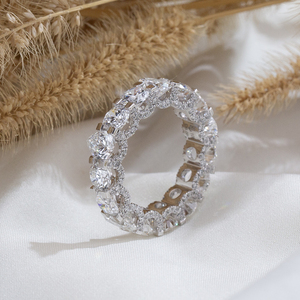 Bague de mariage Messi Jewelry MSR-2087 en or 10 carats, forme poire ronde, diamant éternité, diamant de laboratoire - Product Image 5