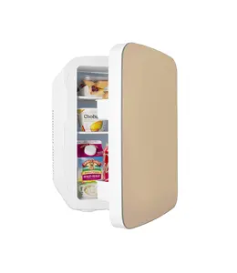 Mini refrigerador portátil de 15L para coche, Mini refrigerador de cosméticos para puerta de vidrio, para uso doméstico
