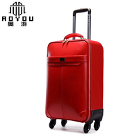 Sac à roulettes en cuir véritable de 16/17/18/20/22/24 pouces ensembles de bagages affaires classiques soutenant le caractère de mallette pratique transporter
