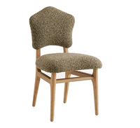 Chaise Star Anise, style crème français, en bois massif, avec dossier rembourré, pour la maison