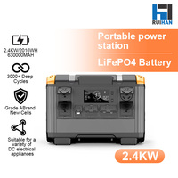 Station portable 2400W avec panneau solaire, batterie LiFePO4 et onduleur à onde sinusoïdale pure - Ensemble chaise/table de camping pour usage familial en extérieur
