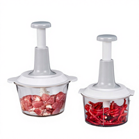 Grand hachoir à viande et coupe-légumes manuel multifonction en plastique avec fonction semi-automatique pour usage domestique
