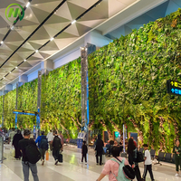 Grand art mural personnalisé en mousse véritable écologique avec de l'herbe et des brindilles de mousse pour le jardin et la décoration intérieure/extérieure