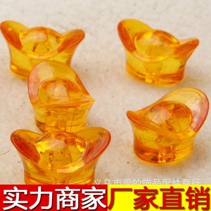 Acrylic Ingot <b>Beads</b> Golden Irregular Shape For Jewelry Making Spring 2024 Yiwu Origin ML-12 - Product Image 1