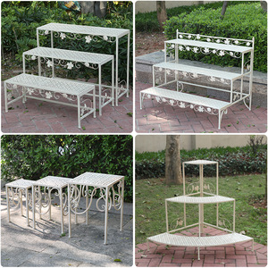 Soporte de plantas de Metal Natural para exteriores, estante de flores moderno a prueba de polvo - Product Image 3