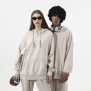 Sweat à capuche CL350h 100% Coton Épais 350GSM Uni Confort Hiver Coupe Oversize 4XL 5XL en Molleton Épaules Tombantes Effet Délavé Acide Vintage - Product Image 2