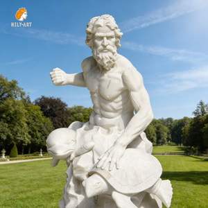 Mily Oude Griekse Mythologie Wit Marmer <span class=keywords><strong>Poseidon</strong></span> Standbeeld Voor Europese Stad Openbaar Park Tuin Decoratie - Product Image 2