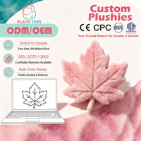 Peluche esthétique personnalisée en forme de feuille d'érable, durable, certifiée GRS, pour la décoration de la maison