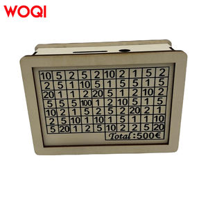 <span class=keywords><strong>Caja</strong></span> <span class=keywords><strong>de</strong></span> dinero <span class=keywords><strong>de</strong></span> madera reutilizable WOQI con objetivo <span class=keywords><strong>de</strong></span> dinero y números cruzados para organizar dinero y seguir el progreso - Product Image 1